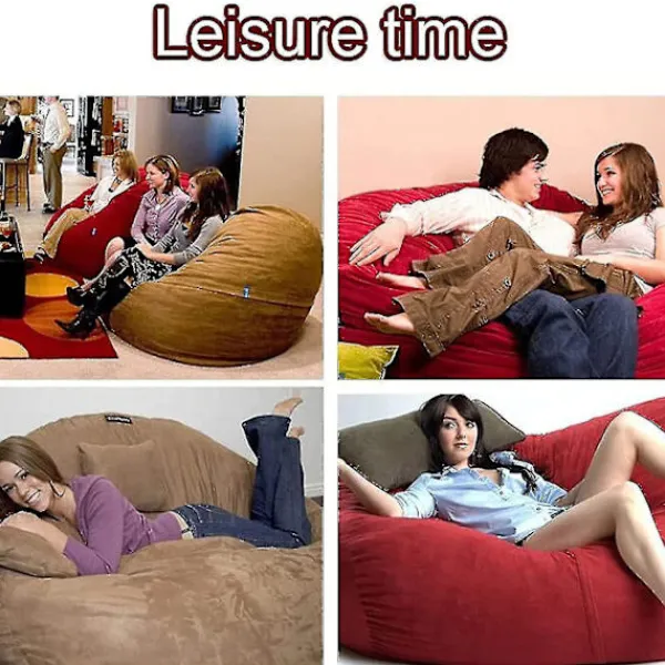 LAIQIANKUA Sittsäckar>Lazy Sofa Bean Bag Bean Bag Cover Stol Kudde 135*65CM