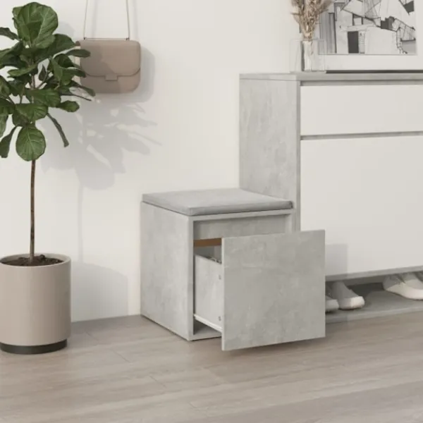 vidaXL Pallar>Låda betonggrå 40,5x40x40 cm konstruerat trä