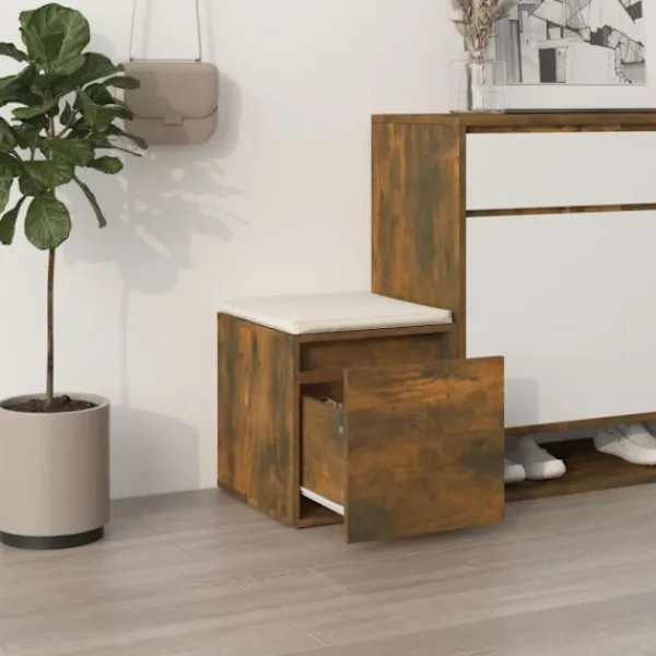 vidaXL Kistor & Koffertar>Låda rökfärgad ek 40,5x40x40 cm konstruerat trä