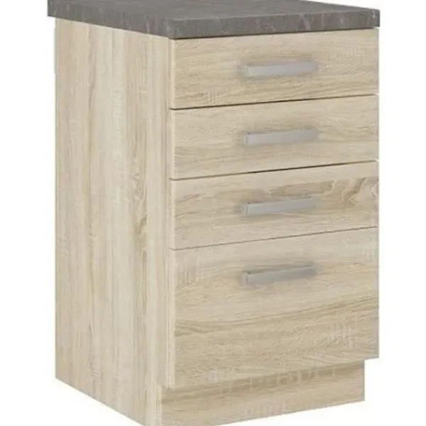 Byråer>4-lådor lågskåp med bänkskiva - - L 40 x D 51,6 x H 85 cm - LASSEN