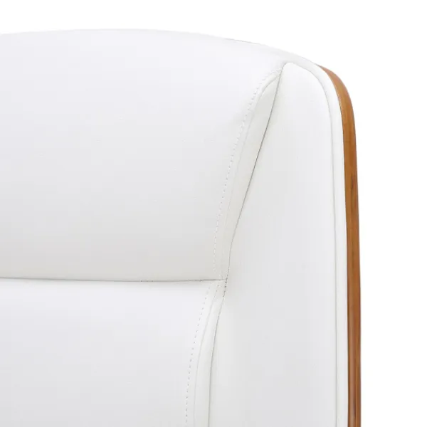 BellaFurn Kontorsmöbler>Ledningskontorsstol - läderstol - Ergonomisk komfort, lyxig design | Färg: Valnöt/vit