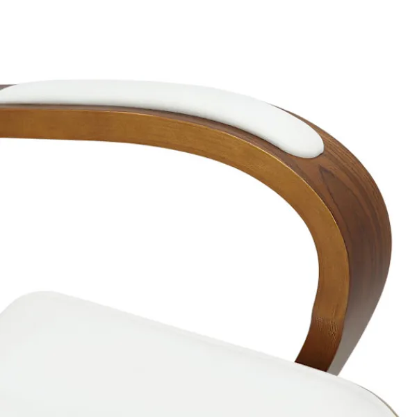 BellaFurn Kontorsmöbler>Ledningskontorsstol - läderstol - Ergonomisk komfort, lyxig design | Färg: Valnöt/vit