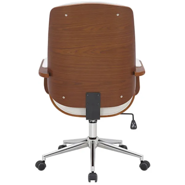 BellaFurn Kontorsmöbler>Ledningskontorsstol - läderstol - Ergonomisk komfort, lyxig design | Färg: Valnöt/vit