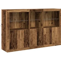 vidaXL Sideboards>LED-sido bord Gammalt trä 162 x 37 x 100 cm Konstruerat trä