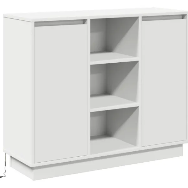vidaXL Sideboards>LED-sido bord Vit 90 x 32 x 75 cm Konstruerat trä