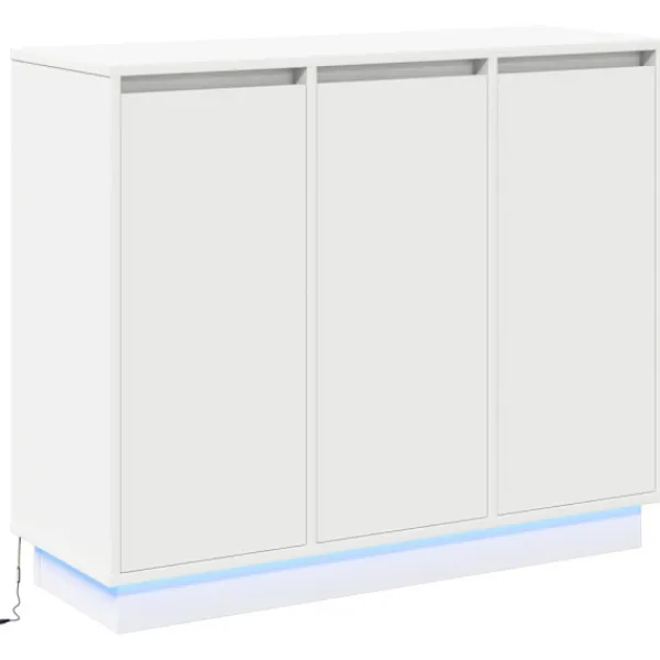 vidaXL Sideboards>LED-sido bord Vit 90 x 32 x 75 cm Konstruerat trä