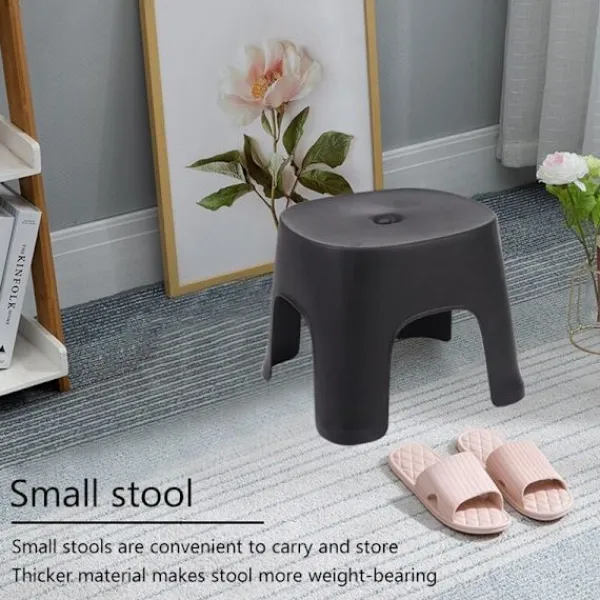 Sittpuffar>Liten bänk halkfri plast soffbord enkel pall vuxen förtjockning barn pall för skor kort pall svart