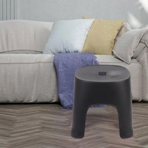 Sittpuffar>Liten bänk halkfri plast soffbord enkel pall vuxen förtjockning barn pall för skor kort pall svart