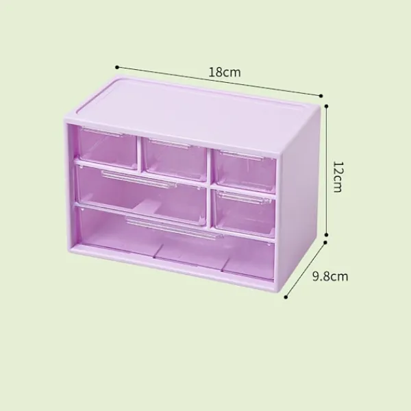 Byråer>Liten Byrå för Skrivbord, Plastförvaringslådor, Mini Förvaringslåda, Transparent Förvaringstorn med 6 Lådor för Förvaring av Smådelar