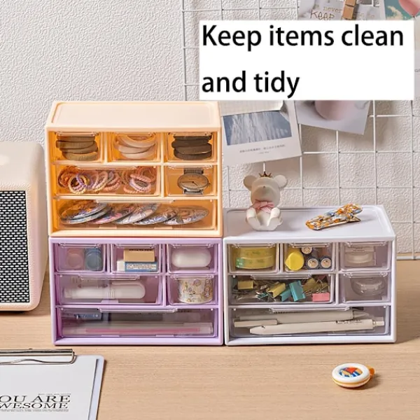 Byråer>Liten Byrå för Skrivbord, Plastförvaringslådor, Mini Förvaringslåda, Transparent Förvaringstorn med 6 Lådor för Förvaring av Smådelar