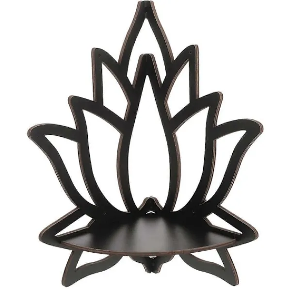 Hyllor>Lotus Hörnhylla Trä Väggmonterad Flytande Hylla Dekorativ Blomväxt Displayhylla för Sovrum
