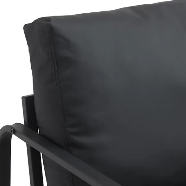 BellaFurn Fåtöljer>Lounge Chair Relax Chair - Bekvämt sittposition, metallram - Artificiellt läder eller tyg | Färg: Svart | Material: Artificiellt läder