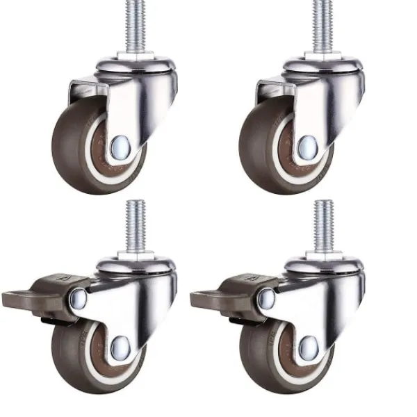 Småbord>M8 Gängad Stam Gummi Kraftigt Hjul Kompatibel med Handkärra, Arbetsbord, Möbelhjul, 1,5 Tum, Gängdiameter: 8mm, Längd 20mm, 2st Wi