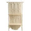 Hyllor>Makramé Väggmonterad Hylla Boho Trä Flytande Hyllor Makramé Tapestry Rack