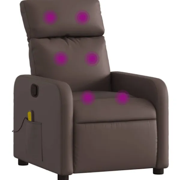 vidaXL Fåtöljer>Massagefåtölj brun konstläder