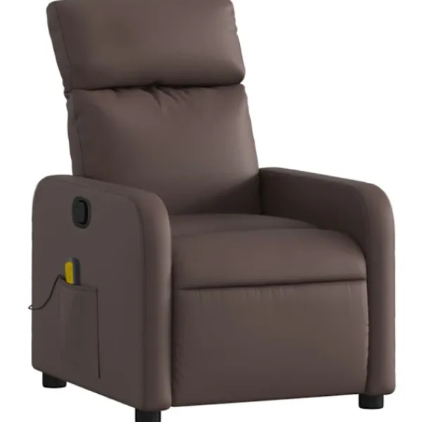 vidaXL Fåtöljer>Massagefåtölj brun konstläder