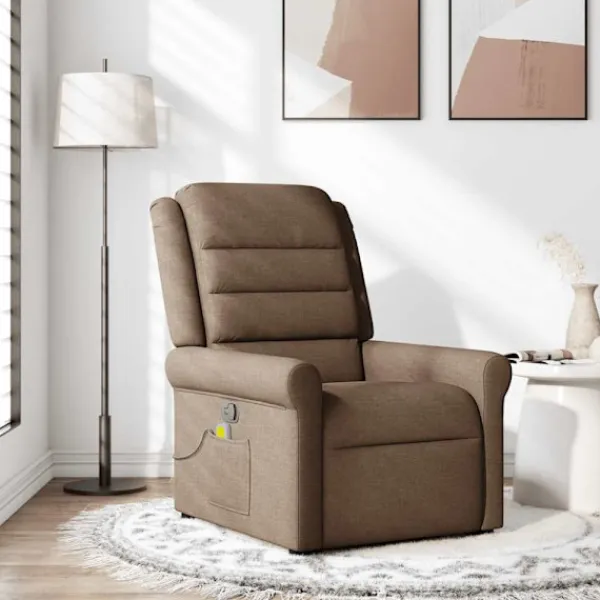 vidaXL Fåtöljer>Massagefåtölj brun tyg