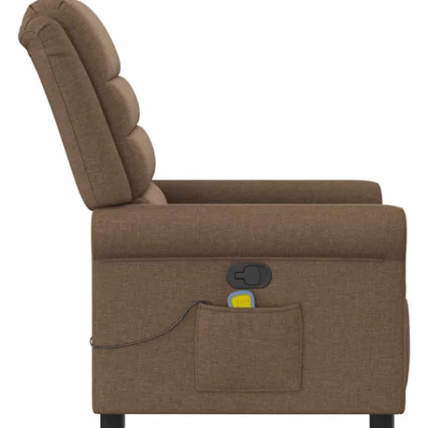 vidaXL Fåtöljer>Massagefåtölj brun tyg