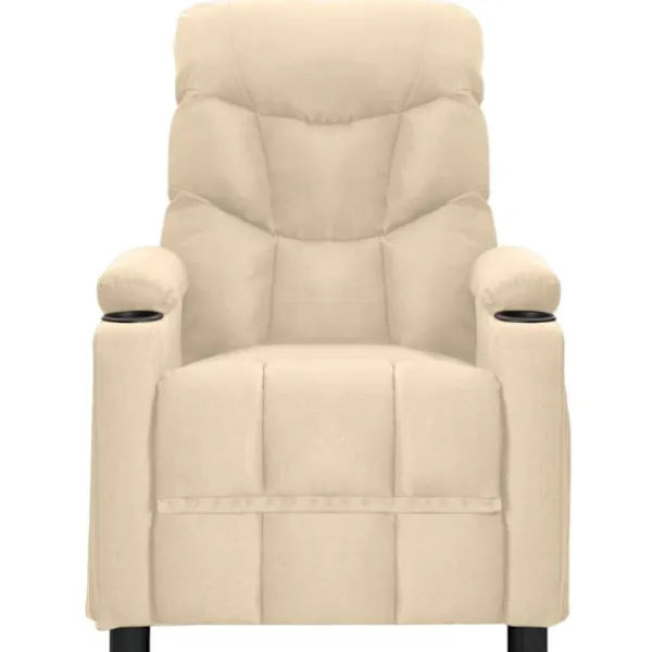 vidaXL Fåtöljer>Massagefåtölj gräddvit tyg