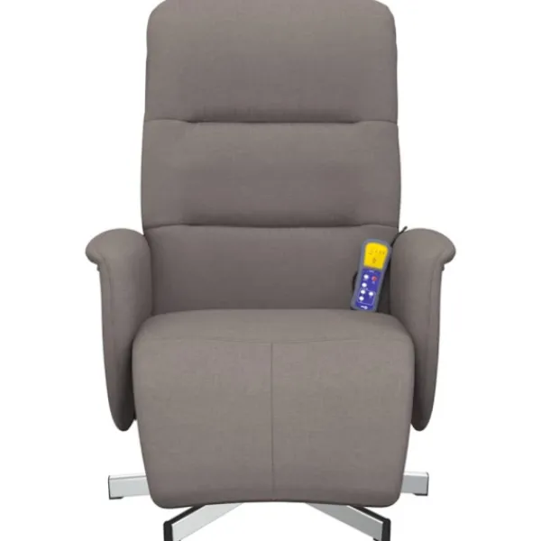 vidaXL Fåtöljer>Massagefåtölj med fotstöd taupe tyg