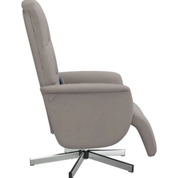 vidaXL Fåtöljer>Massagefåtölj med fotstöd taupe tyg