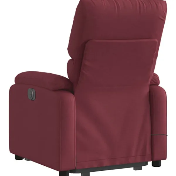 vidaXL Fåtöljer>Massagefåtölj med uppresningshjälp vinröd tyg