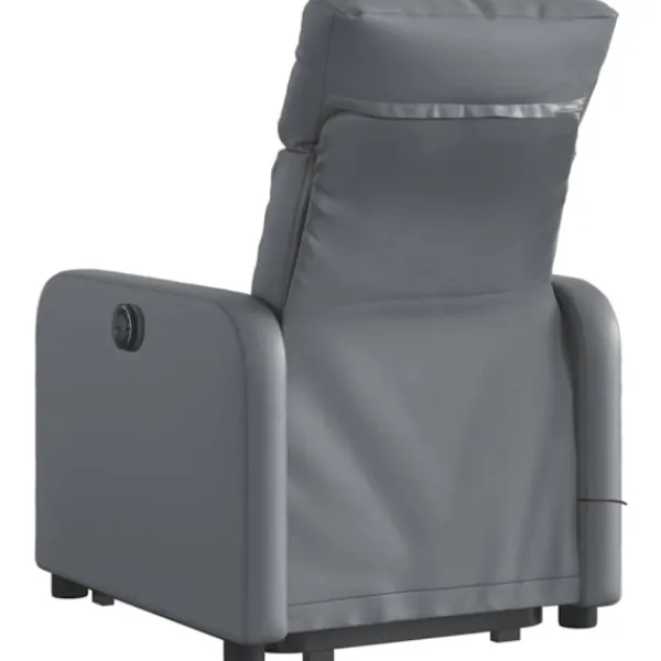 vidaXL Fåtöljer>Massagefåtölj med uppresningshjälp Grå konstläder