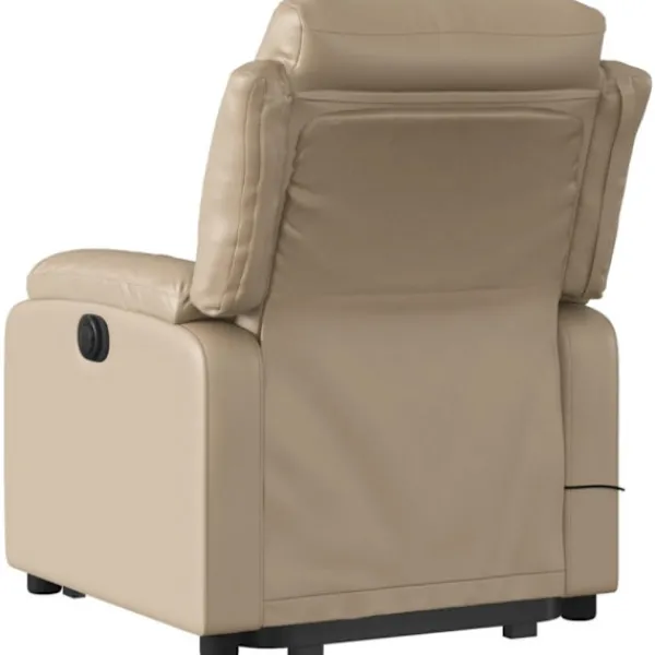 vidaXL Fåtöljer>Massagefåtölj med uppresningshjälp cappuccino konstläder