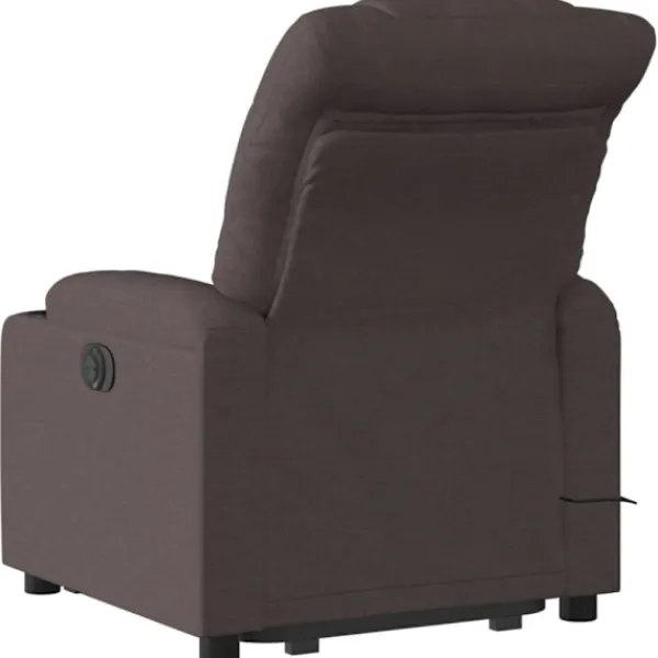 vidaXL Fåtöljer>Massagefåtölj med uppresningshjälp mörkbrun tyg