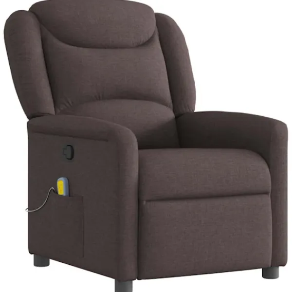 vidaXL Fåtöljer>Massagefåtölj mörkbrun tyg