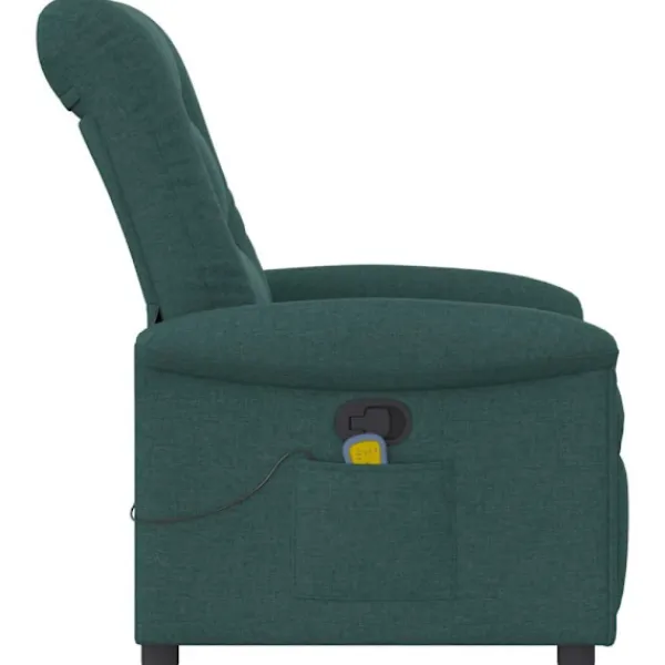 vidaXL Fåtöljer>Massagefåtölj mörkgrön tyg