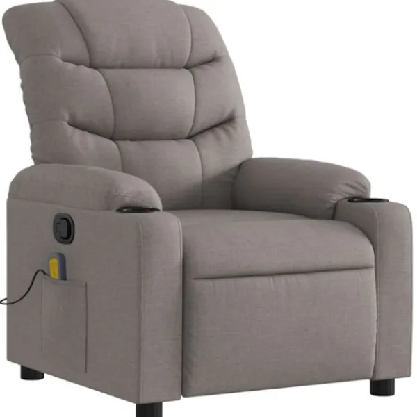 vidaXL Fåtöljer>Massagefåtölj taupe tyg