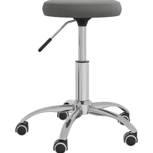 vidaXL Pallar>Massagepall mörkgrå sammet