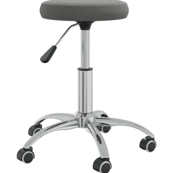 vidaXL Pallar>Massagepall mörkgrå sammet