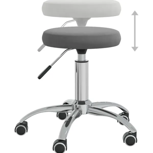 vidaXL Pallar>Massagepall mörkgrå sammet