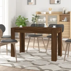 vidaXL Matgrupper>Matbord brun ek 120x60x76 cm konstruerat trä