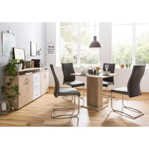 Matbord>Matbord för 2 till 4 personer - Fyrkantigt - Klassisk - Ekdekor - GUSTAVE - L 80 x B 80 cm