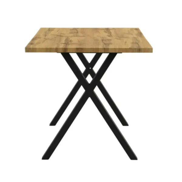 Matbord>Matbord, korsbensdesign, rektangulärt matbord, soffbord, modernt, enkelt matbord i järn, L140*B80*H76cm