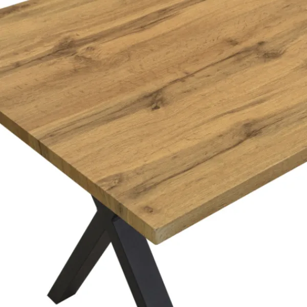 Matbord>Matbord, korsbensdesign, rektangulärt matbord, soffbord, modernt, enkelt matbord i järn, L140*B80*H76cm