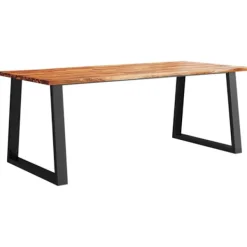 vidaXL Matgrupper>Matbord med levande kant 200x90x75 cm massivt akaciaträ
