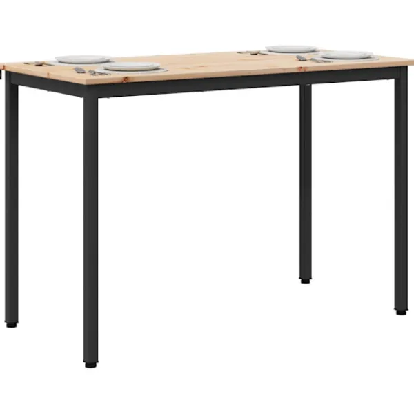 vidaXL Matgrupper>Matbord Naturfärg 110 x 55 x 75 cm Massiv furu