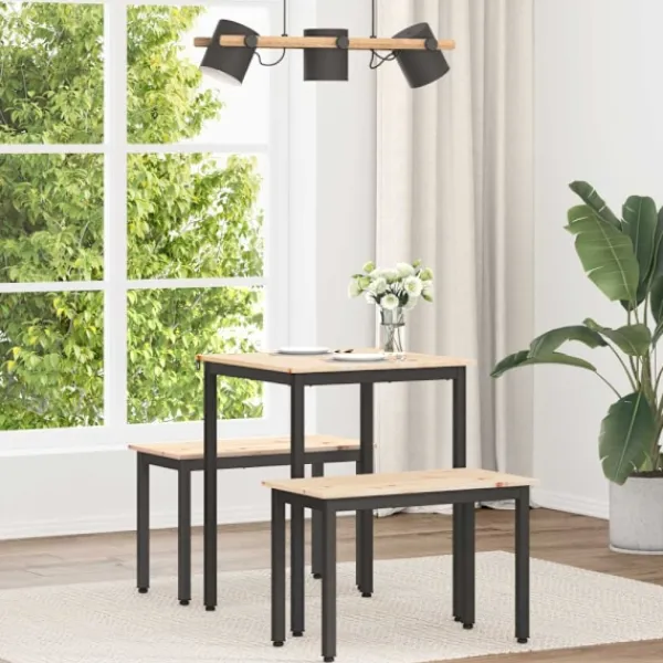 vidaXL Matgrupper>Matbord Naturfärg 60 x 60 x 75 cm Massiv furu