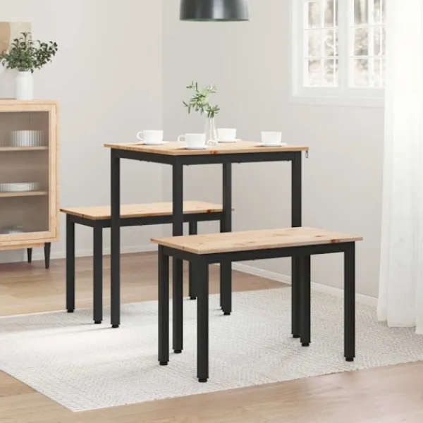 vidaXL Matgrupper>Matbord Naturfärg 60 x 60 x 75 cm Massiv furu