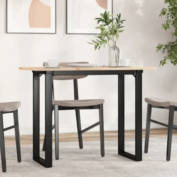 vidaXL Matgrupper>Matbord O-ram 100x50x75 cm massiv furu och stål