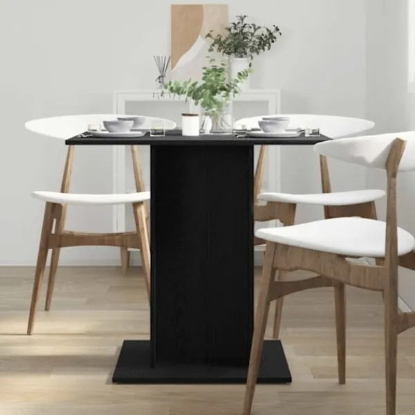 vidaXL Matbord>Matbord svart ek 80x80x75 cm konstruerat trä