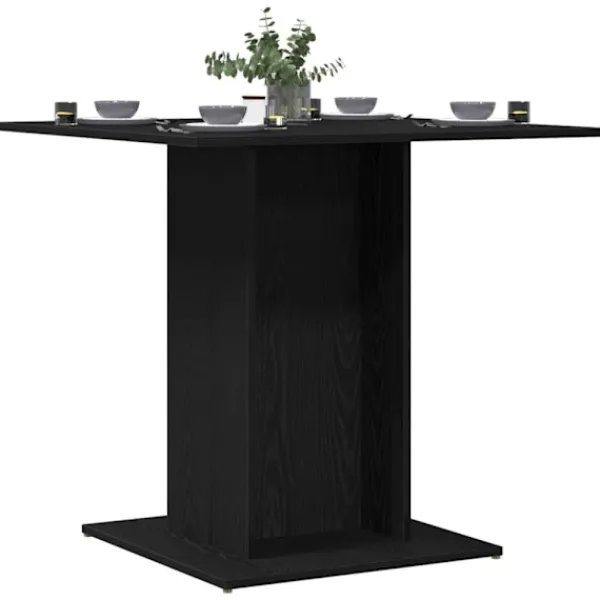 vidaXL Matbord>Matbord svart ek 80x80x75 cm konstruerat trä