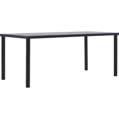 vidaXL Matbord>Matbord svart och betonggrå 200x100x75 cm MDF