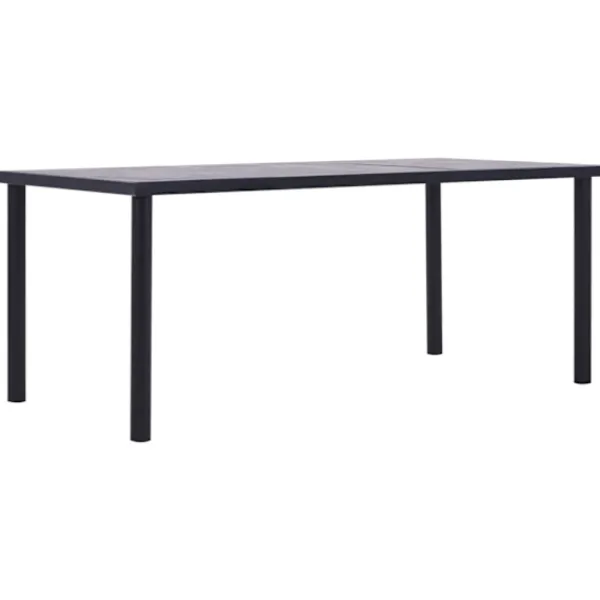 vidaXL Matbord>Matbord svart och betonggrå 200x100x75 cm MDF