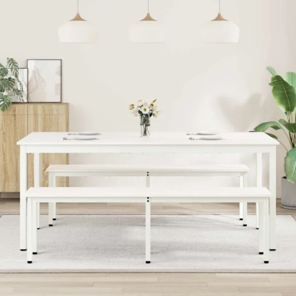 vidaXL Matgrupper>Matbord Vit 180 x 90 x 75 cm Massiv furu