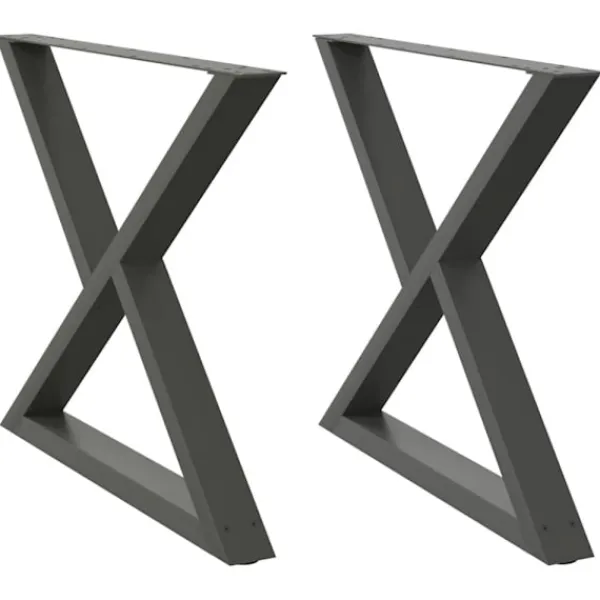 vidaXL Matbord>Matbordsben 2 st antracit 90x(72-73,3) cm stål